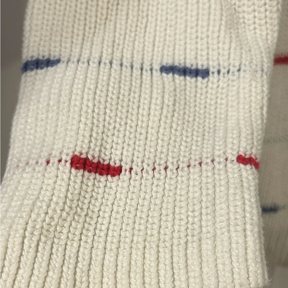 Reitmans Cream Sweater with Red, Blue, and Black Stripes - Picture 5 of 5